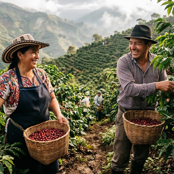 Récolte de café au Pérou — Café d'Antan